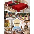 thumbnail image 5 of Red Table Cloth, Retro Oil Painting Modern Abstract Art Aesthetics Waterproof Tablecloth for Rectangle Tables, Reusable Washable Fabric Table Cover for Restaurant Kitchen Dining Tables 60"x84", 5 of 6