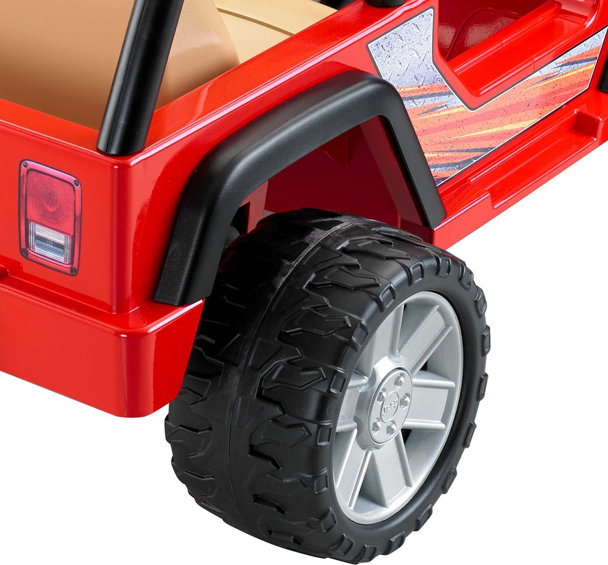 Power Wheels Jeep Wrangler 12-Volt Battery-Powered Ride-On Toy Vehicle with  Charger, Seats 2, Red 