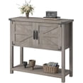 thumbnail image 1 of Farmhouse Entryway Table, Console Table with 2 Storage Cabinets, Coffee Bar Cabinet, Sofa Tables Buffet Sideboard for Kitchen, Hallway, Dining, Living Room, 1 of 7