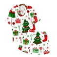 thumbnail image 1 of WEAIXIMIUNG Ensemble de Pyjama Décontracté pour Enfants de Noël Imprimé, Chemise à Col Boutonnée à Manches Courtes et Short 6-7 Ans, 1 of 5