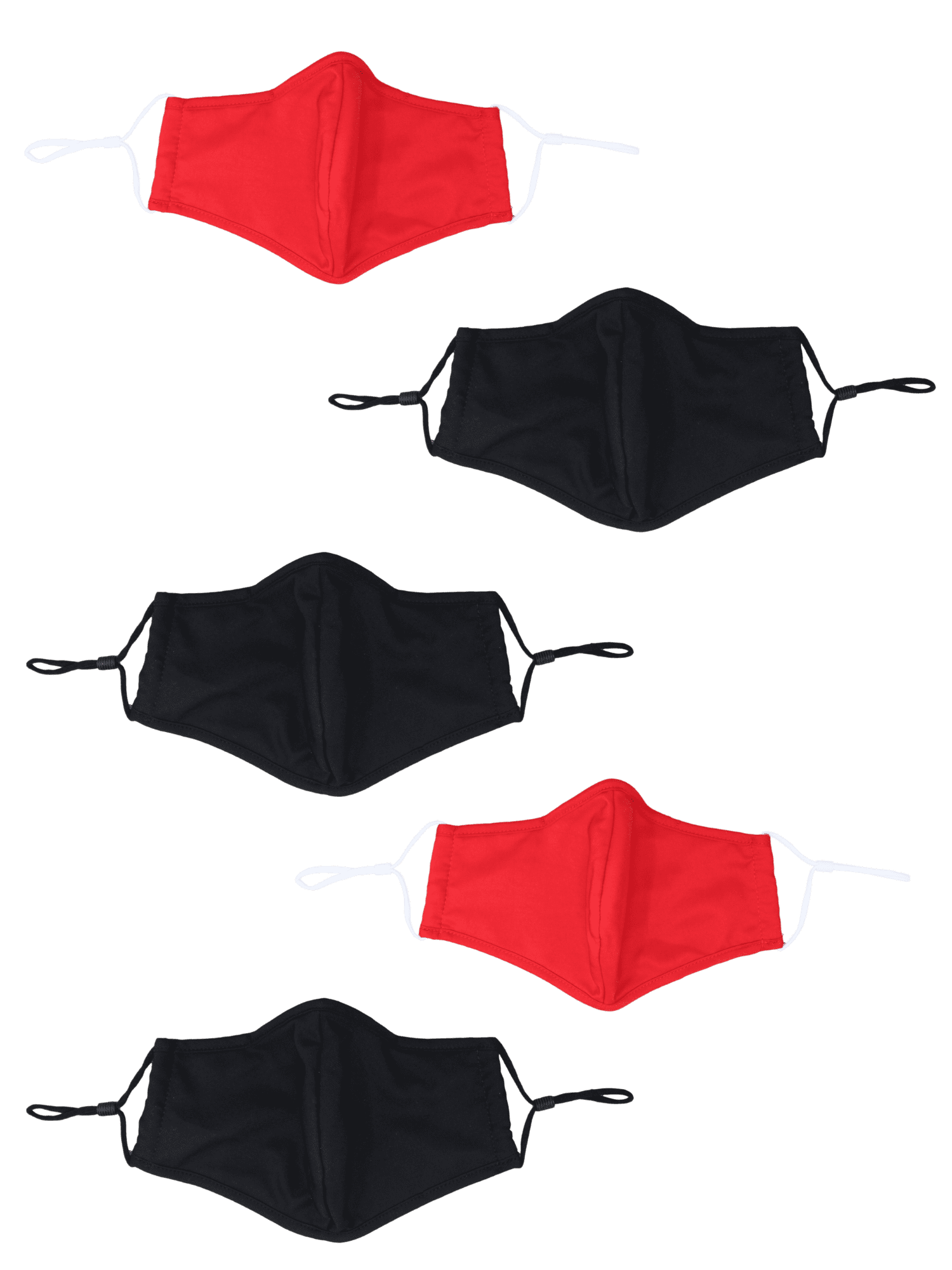 5 Pieces Washable Reusable Cloth Face Mask Triple Layer Breathable