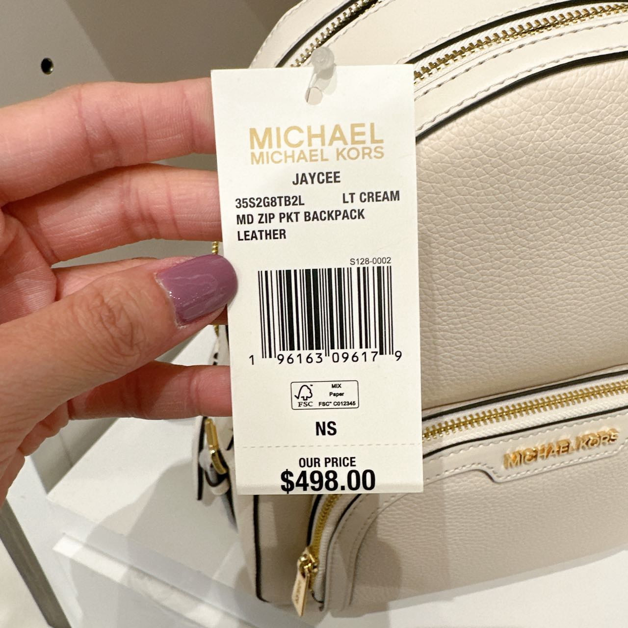 Michael Kors Jaycee Medium Backpack MK Graphic Logo Glitter Gold/Light Cream Michael Kors Jaycee Medium Backpack in Vanilla P7,800 sure  main image 2