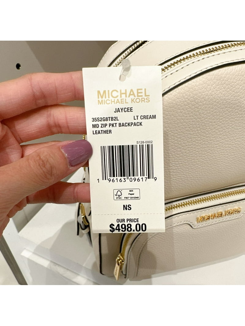 Michael Kors Jaycee Medium Pebbled Leather Backpack, Light  display picture 1