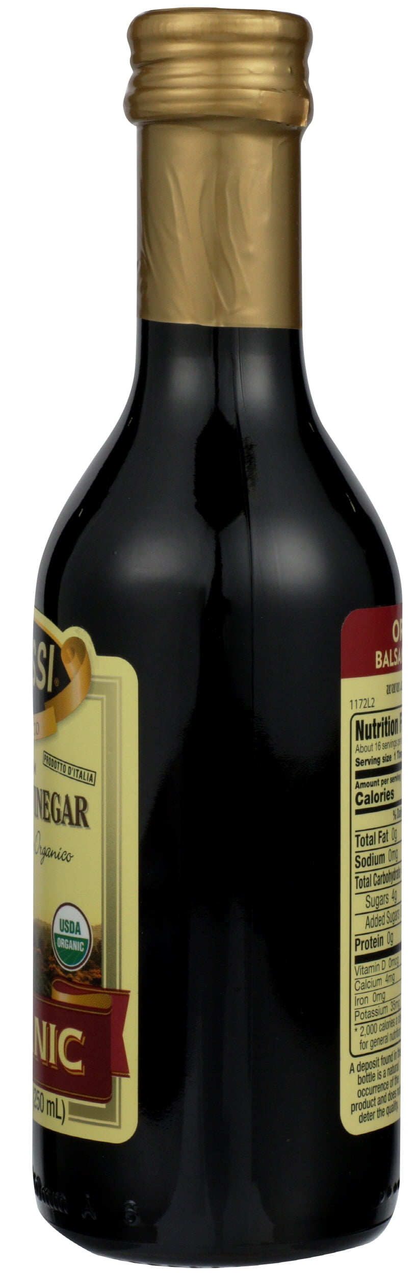 Alessi Premium Balsamic Vinegar Organic Red Wine Balsamic, 8.5 oz, Crystal Bottle
