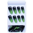 thumbnail image 4 of Juego de parches para uñas HUOGUO, verde degradado, extraíble, 24 piezas, 4 of 5