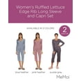 thumbnail image 2 of MeMoi Women's Ruffled Lettuce Edge Rib Long Sleeve and Capri Set - Womens - Female, 2 of 7