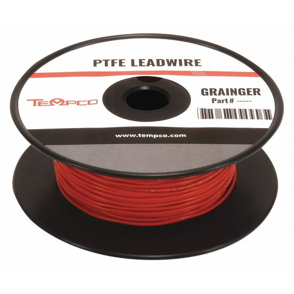 Tempco High Temp Lead Wire,18AWG,250ft,Red  LDWR-1068