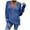 Blue, variant on IROINNID Womens Sweater Cross Wrap V-Neck Pullover Sweater Solid Color Comfy Mid-Length Long Sleeve Shirt Sweater Tops