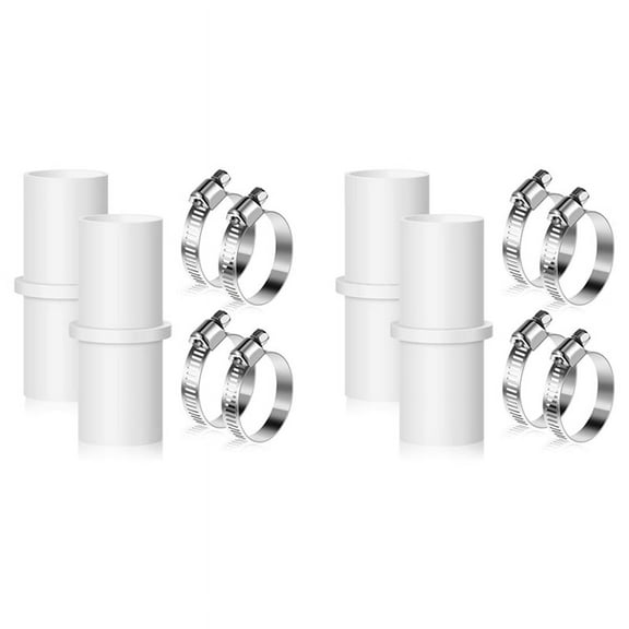 4 Pieces Washing Machine Drain Hose Connectors Washer Extension Adapter with 4 Pieces Drain Hose Clamps