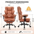 thumbnail image 2 of COOLHUT Big and Tall Office Chair 500lbs, Heavy Duty Ergonomic Office Desk Chair with Deluxe Embossing PU Leather with Footrest, Executive Gaming Chair with Lumbar Support, Brown, 2 of 8
