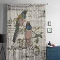 thumbnail image 5 of Vintage Birds Semi Sheer Curtains Drapes for Living Room,Bedroom,French Doors Window 45 Inches Long,Country Envelope Postmark Farmhouse Botancial Rod Pocket Chiffon Curtain Drapery Voile Drape Panel, 5 of 6