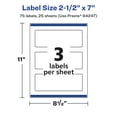 thumbnail image 6 of Avery Removable Rectangle Labels, 2.5" x 7", 75ct, 6 of 10