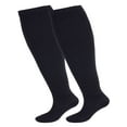 thumbnail image 2 of Deago Plus Size Thigh High Socks for Thick Thighs Women Knit Cotton Extra Long Over the Knee Stockings Leg Warmer (Black), 2 of 8