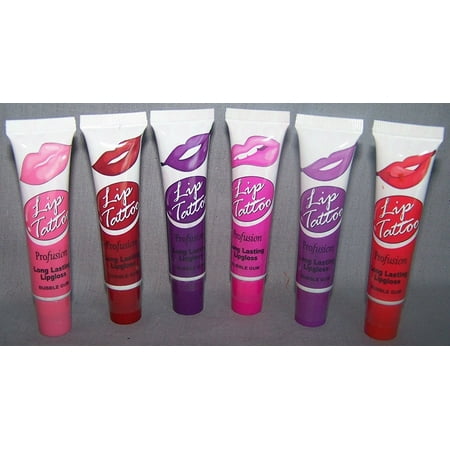 Cosmetics Lip Tattoos Peel Off Long Lasting Lip Gloss 6 Colors 6 Pc Pack - Gifts (CosLT Z)