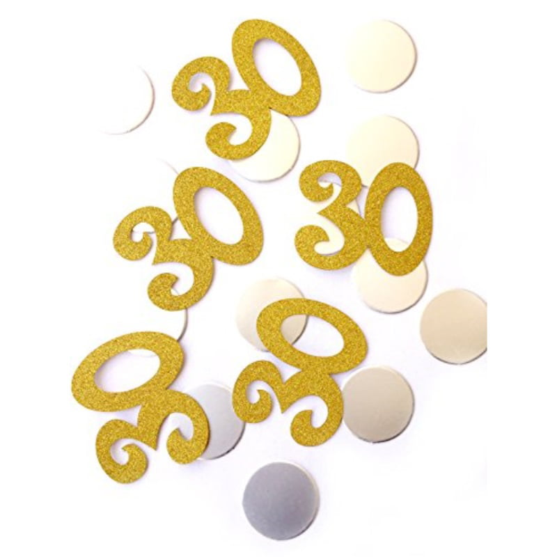 30th Confetti Milestone Birthday Silver Gold Sparkling Glitter Party Decorations 