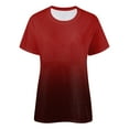 thumbnail image 3 of UANWENN Débardeurs d'Été Dégradés à Col Rond pour Femmes, Manches Courtes, T-Shirts d'Entraînement Décontractés, T-Shirts Amples à Manches Longues pour Femmes, 3 of 3