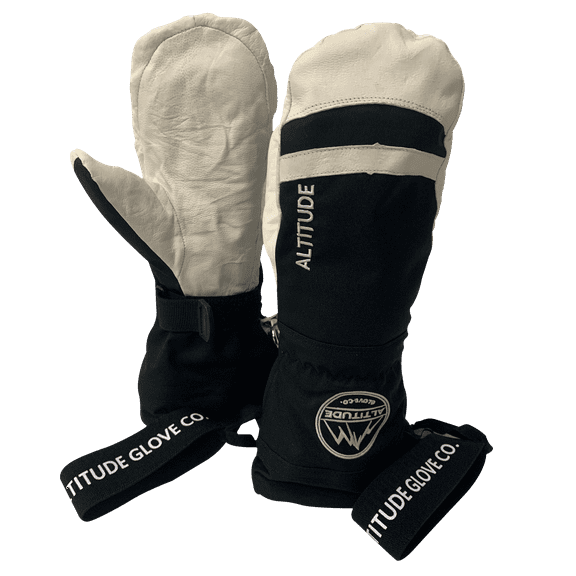 ALTITUDE BOARDWERX TECH ALPINE ARMY LEATHER HELI SKI MITTEN (LARGE) 8.75-9.25"