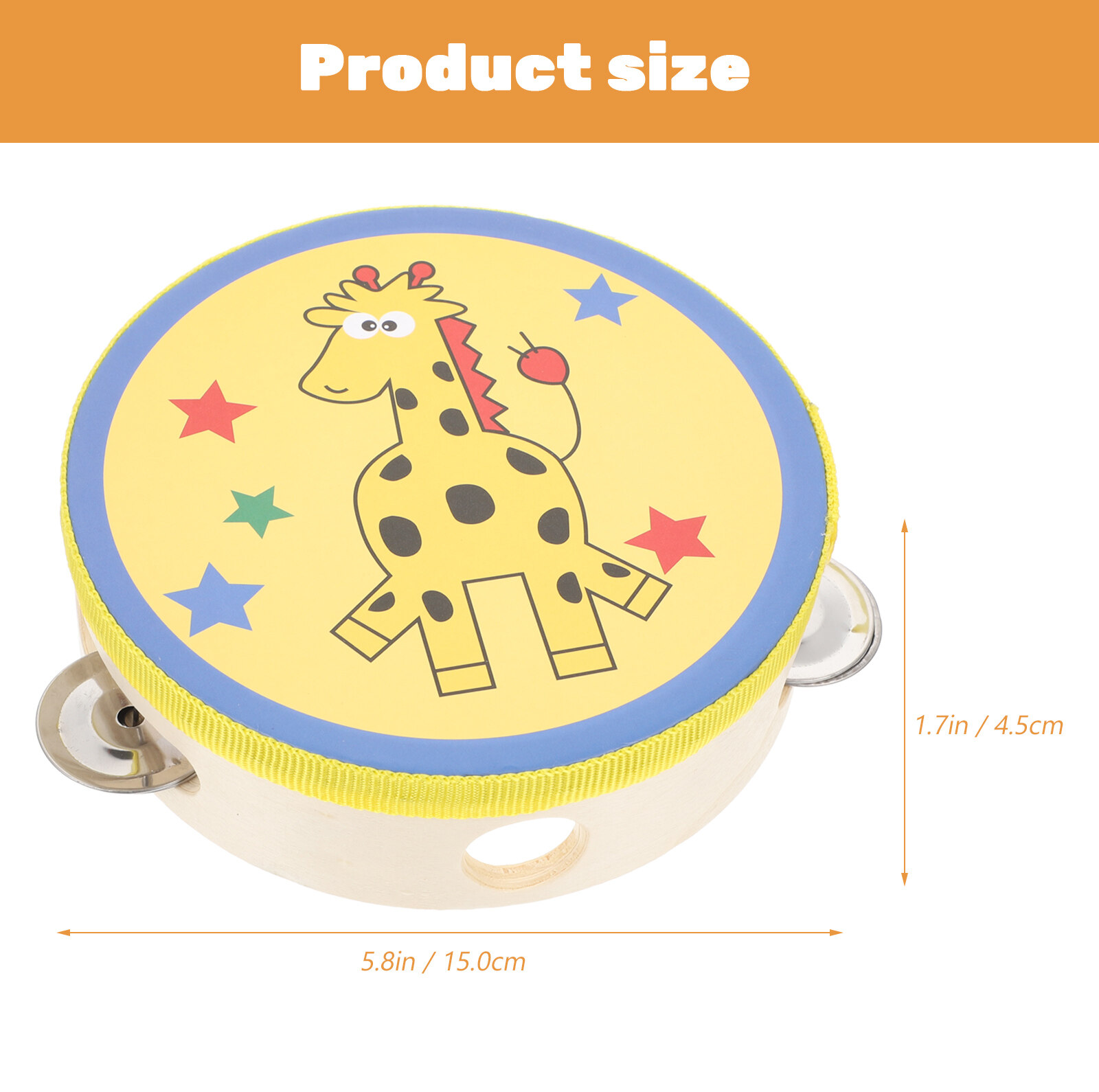 2pcs Children Tambourine Cute Tambourine Kids Percussion Animated Musical Instruments