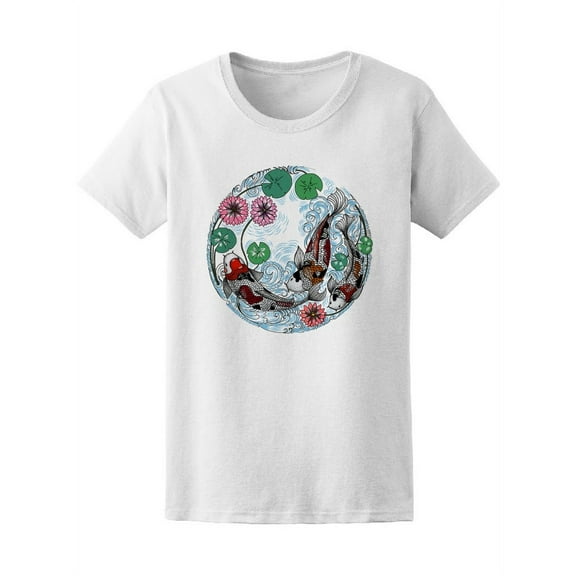 Japanese Koi Fish Graphic Women T-Shirt - Image by Shutterstock, Female Small