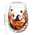 thumbnail image 3 of Halloween Glassware Stemless Tumbler – 12oz 2D Decorative Glass Cup for Fall Parties Gothic Home Decor & Holiday Gifts Orange1, 3 of 3
