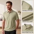 thumbnail image 5 of Havenx Mens Polo Shirts Short Sleeve Quick Dry Performance Shirt Collared 3 Buttons Moisture Wicking Golf Polos Casual Stylish Lightweight Athletic Golf Work Clothes,Coffee XL, 5 of 6