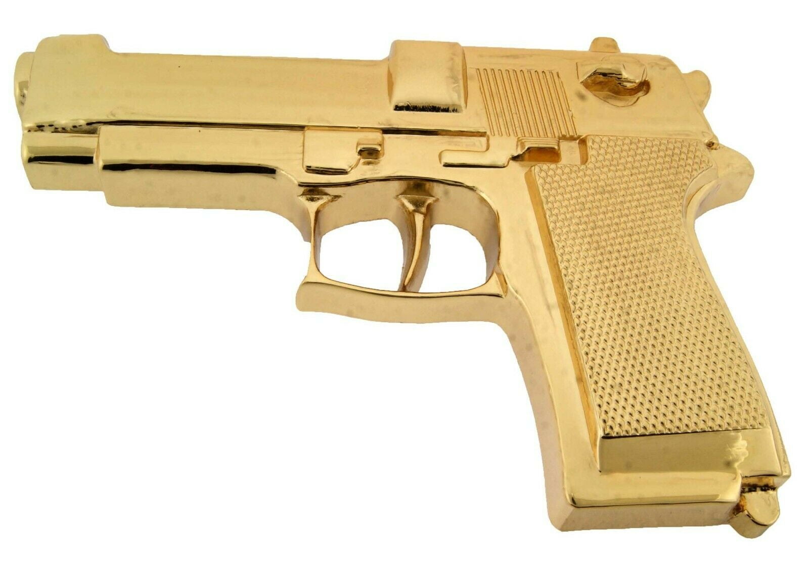 Fake Gun Belt Buckle COWBOY PLAIN Gold FINISHED Halloween Costume Metal