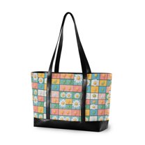 FORMRS Laptop Tote Bag for Women with 15.6" Computer Compartments Handbag, Daisy Mosaic