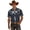 Navy, variant on Western Cowboy Print Short Sleeve Shirt for Casual Button Down Camp Style with Classic Yoke Design Men’s Western Everyday Shirt