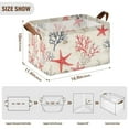 thumbnail image 7 of Yayeee Foldable Storage Basket for Shelves with Handles Set of 2 Waterproof Cloth Bins, Light Red Starfish, 7 of 7