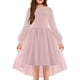 thumbnail image 3 of Odeerbi Niñas Tiered Tul Princesa Vestidos de Noche Vestido Formal de Manga Larga de Malla Vestido de Fiesta, 3 of 4