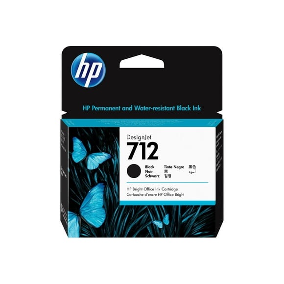 HP 712 - 80 ml - black - original - DesignJet - ink cartridge - for DesignJet Studio, T210, T230, T250, T630, T650
