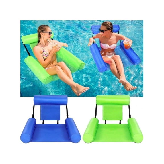 Adjustable Inflatable Water Pool Float Chair, Portable PVC Floating Hammock Lounge for Adult Swimming Pool Beach Relaxation