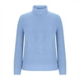 thumbnail image 4 of Lenpel Women's Turtleneck Oversized Sweaters Casual Long Sleeve Chunky Cable Knit Sweater Tops Loose Pullover Sweaters(Light Blue,X-Large), 4 of 6