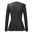 thumbnail image 1 of Printemps Automne O Cou Femmes Tshirt Casual Ruffle Top Solide Plus S-3XL T-Shirt, 1 of 5