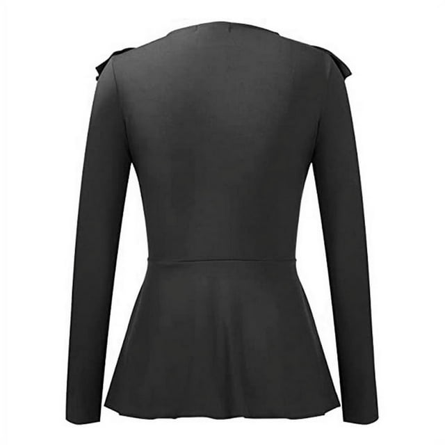 Printemps Automne O Cou Femmes Tshirt Casual Ruffle Top Solide Plus S-3XL T-Shirt