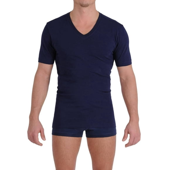 Playera con Cuello en V de la Serie Ginch Gonch Signature Azul Marino Extragrande