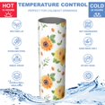 thumbnail image 5 of Sunflower 20 Oz Stainless Steel Skinny Tumbler – Vacuum Insulated Slim Travel Cup with Lid & Stainless Steel Straw, 360° Full Wrap Printed Tumbler for Home, Office & Outdoor Use, Spring, 5 of 6