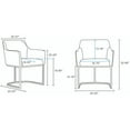 thumbnail image 3 of Manhattan Comfort Serena Dining Armchair with Steel Frame in Light Gray, 3 of 10