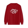 thumbnail image 3 of Ichuanyi Womens Fall Tops, Clearance Women's Sweatshirts Casual Heart-Shaped Printing Raglan Long Sleeve Blouse Tops, 3 of 4