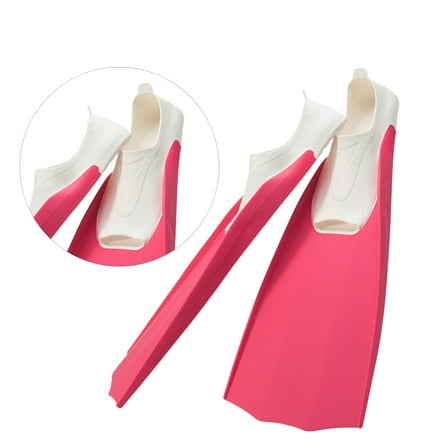 1 Pair Snorkel Fins Swim Training Fins Travel Size Open Heel Floating Fins Rubber Swim Flipper for Swimming Diving Snorkeling Rosy