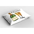 thumbnail image 2 of Ambesonne Champagne Pillow Sham, Watercolor Cheers Sketch, 26" X 20", Multicolor, 2 of 2