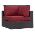 thumbnail image 1 of Modway Convene Aluminum and Rattan Outdoor Patio Corner in Espresso/Red, 1 of 3