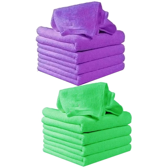 16 piezas Pañuelo de absorción de agua Toallas suaves Toallas de limpieza facial Toallas de viaje portátiles (verde púrpura para cada 8 piezas)