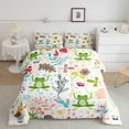 thumbnail image 2 of Erosebridal Cartoon Frog Bed Comforter Set Twin Cute Tropical Animal Comforter Set,Kawaii Floral Green Frog Bedding Set Woodland Leaves Flower Butterfly Quilt Duvet 1 Pillow Case, 2 of 7