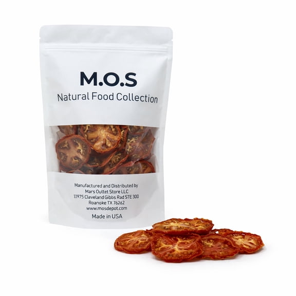 M.O.S Dried Tomato Slices 2 oz Dehydrated Tomatoes No Additives No Preservatives Vegan Clean Ingredient Snack Made in USA