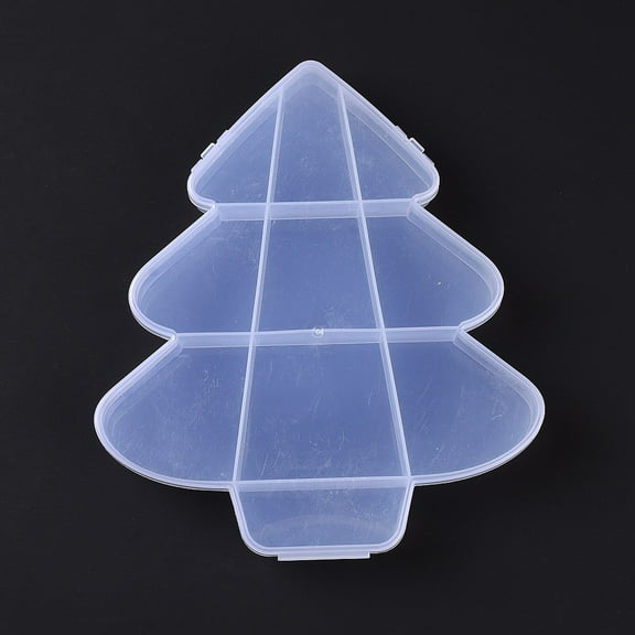 10pcs 10 Grids Transparent Plastic box Christmas Tree Shaped Bead Containers for Small Jewelry and Beads WhiteSmoke 18x15.9x2.5cm Inner Diameter: 22~52x27~59x22mm