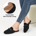 thumbnail image 4 of Decould sylf Womens Mules Flats Shoes Comfortable Suede Slip On Shoe Round Toe Dressy Casual Buckle Loafers, 4 of 6
