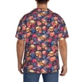 thumbnail image 3 of Uemuo Skull colorful daisy Pattern Cotton Linen Short Sleeve Shirts,Casual Lightweight Button Down Shirts,Vacation Beach Summer Tops-3X-Large, 3 of 7
