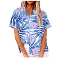thumbnail image 1 of Camisas de Manga Corta para las Mujeres Impresas Cuello Redondo Blusa Casual, Fluido Y Versátil de las Mujeres, 1 of 5