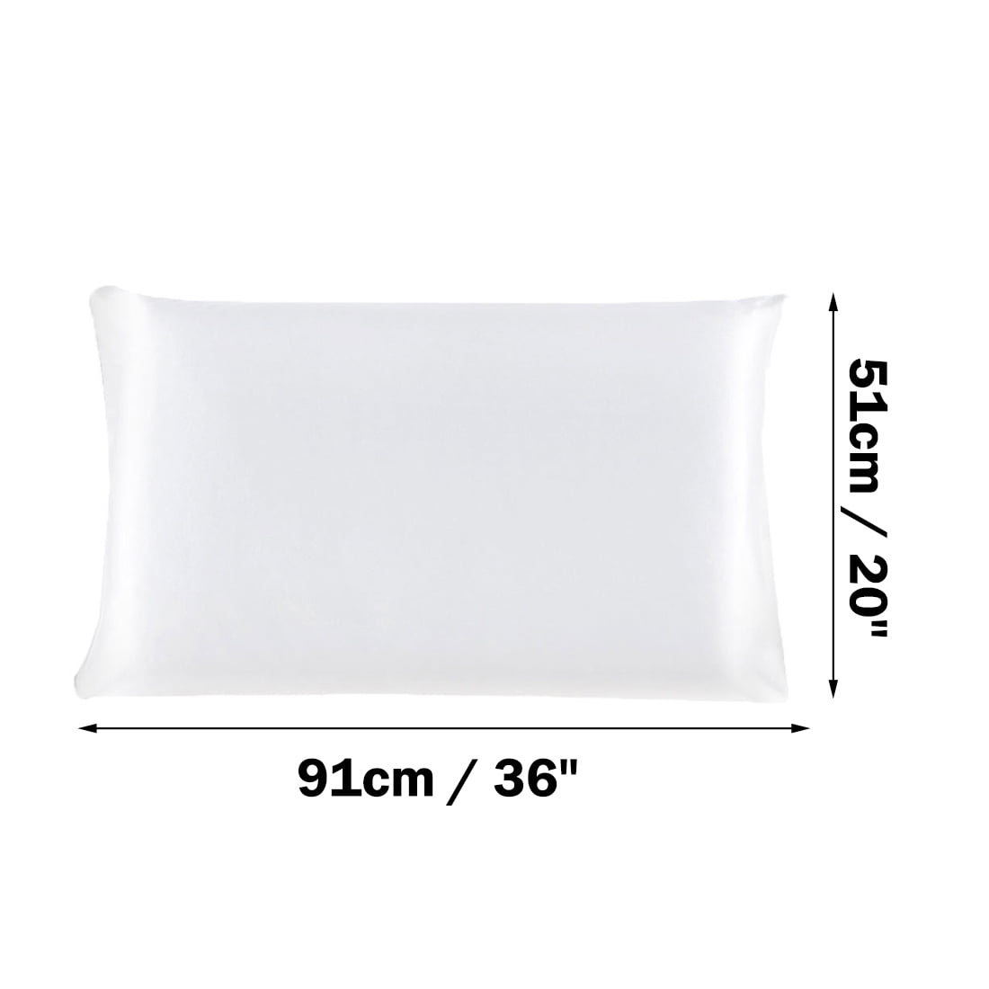 3 Pack 19 Momme Smooth Mulberry Silk Pillow Case Cover, Travel, Snow White